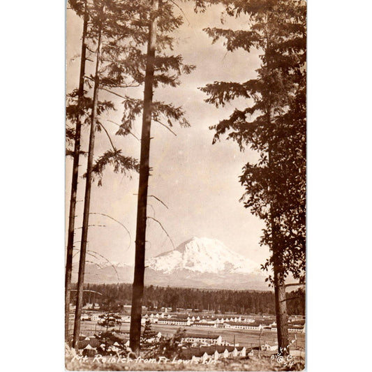Vintage Postcard Mt. Rainier from Fort Lewis Washington TD9-W2