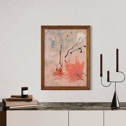 Original Framed Mixed Media Abstract Art Painting 17x13 “Exit Stage Left” w/ COA