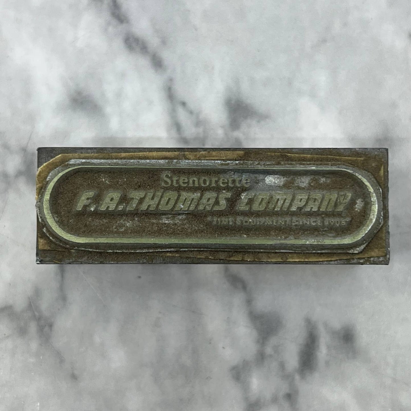 Vintage Letterpress Printers Block Plate F.A. Thomas Company Stenorette TJ52