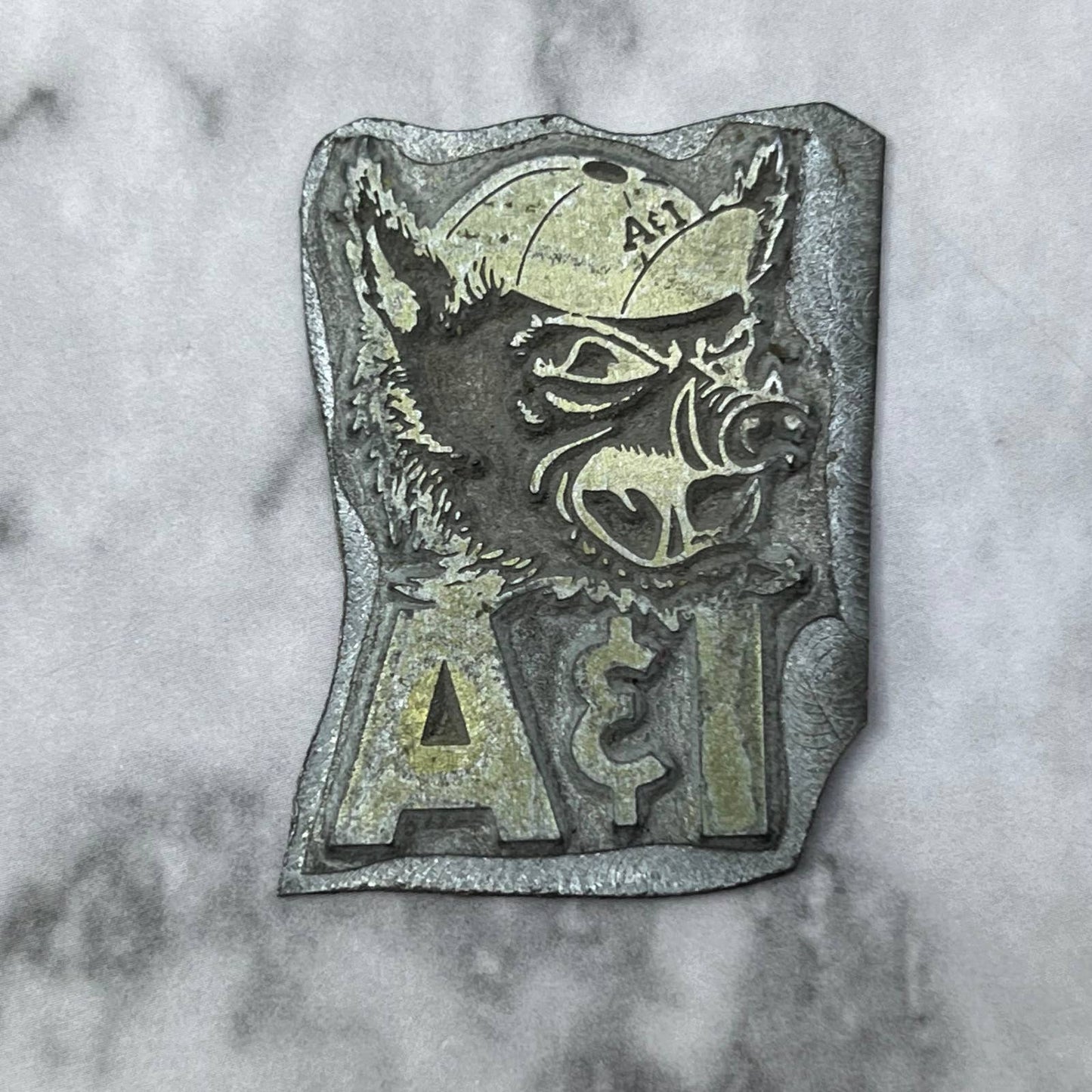 Vintage Printing Letterpress Printers Block Plate A&I Warthog SE835