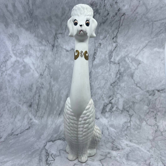 1950s Large NAPCOWARE Long Neck White Poodle Dog Figurine Japan 14" TI8