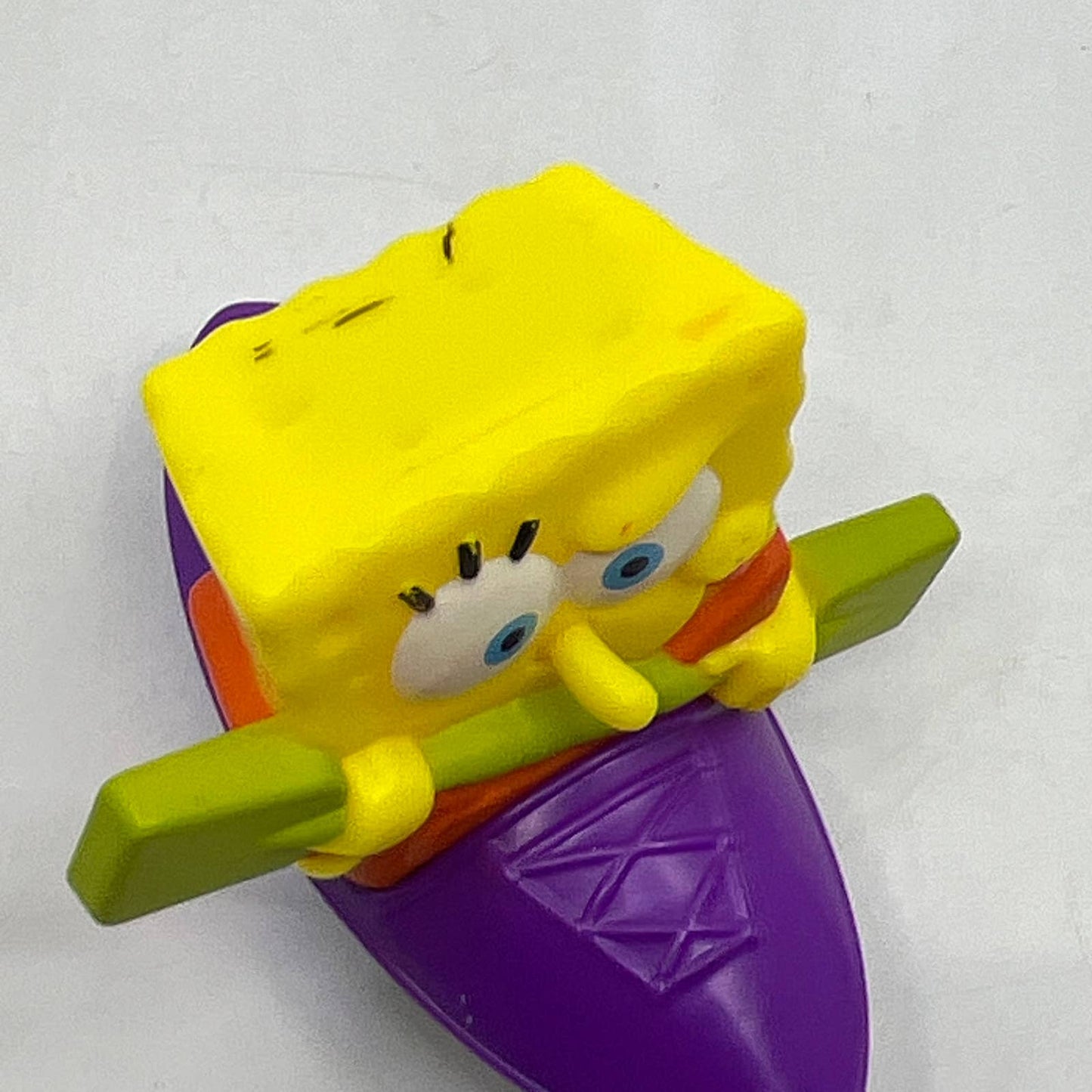 SpongeBob Paddling In A Purple Canoe McDonald's 2012 Plastic Happy Meal Toy TI4