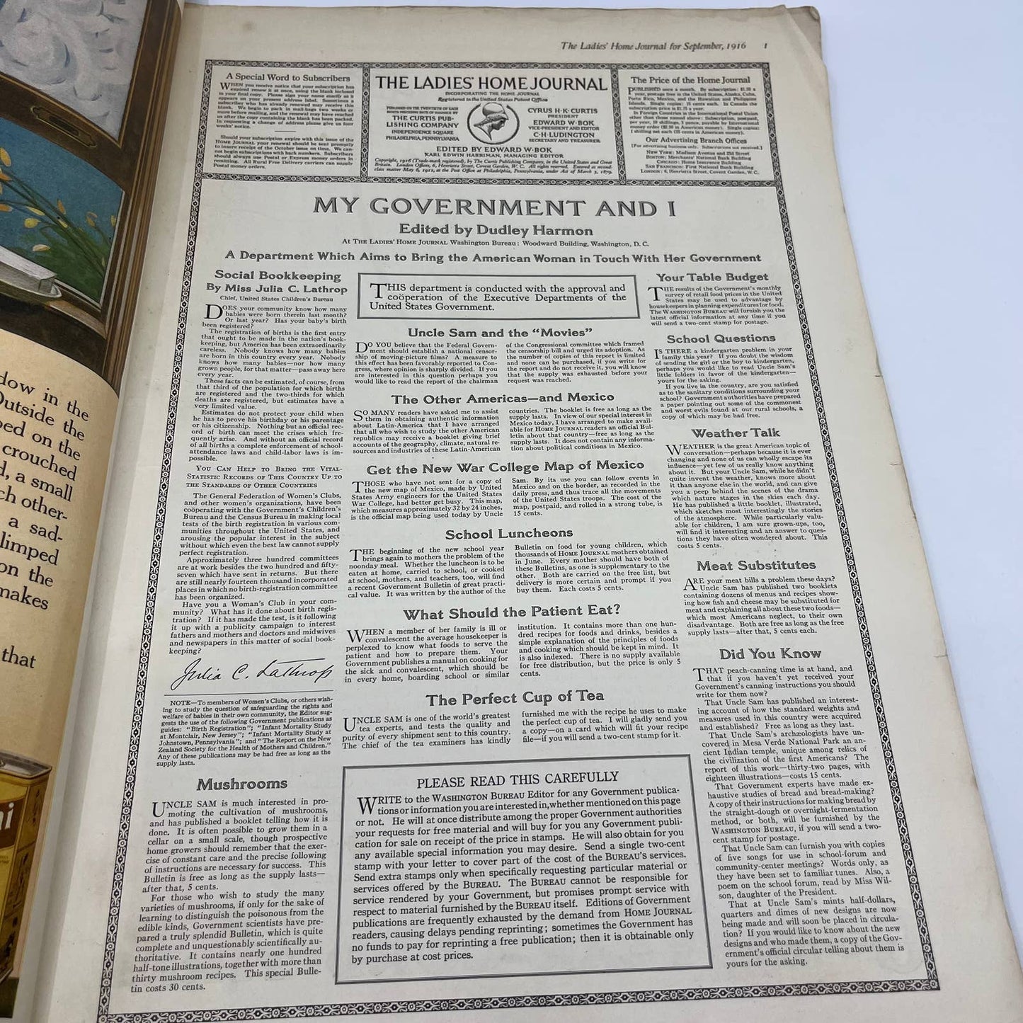 The Ladies Home Journal, September 1916, Kellogg's Pyrex Campbells Audubon TH6