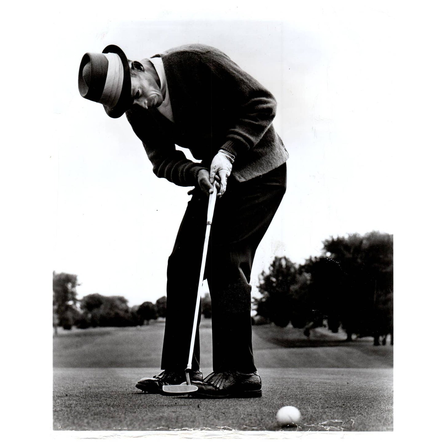 1950s Original Press Photo Golf Sam Snead Putting 8x10" AD2