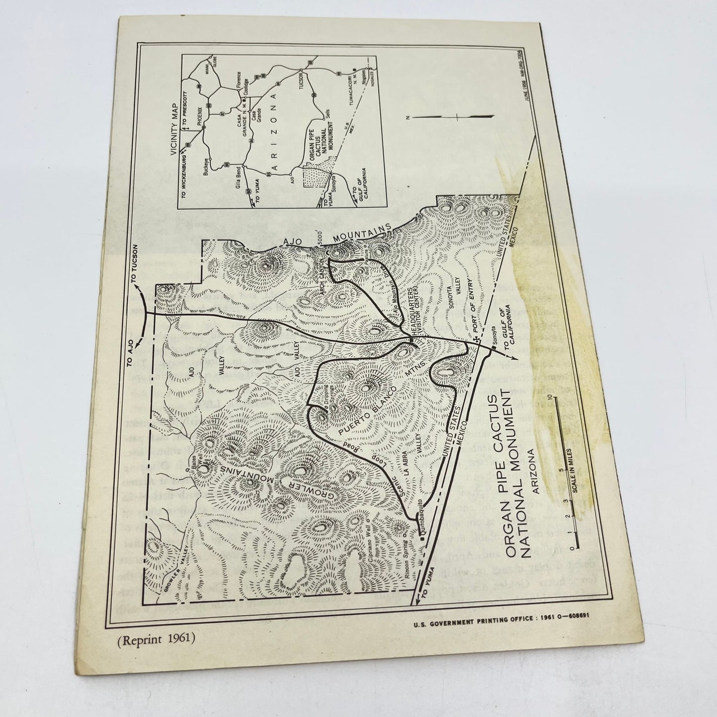1961 Organ Pipe Cactus Fold Out Brochure National Monument Arizona L4-6