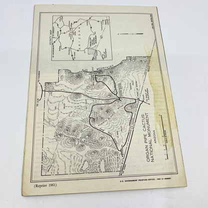1961 Organ Pipe Cactus Fold Out Brochure National Monument Arizona L4-6