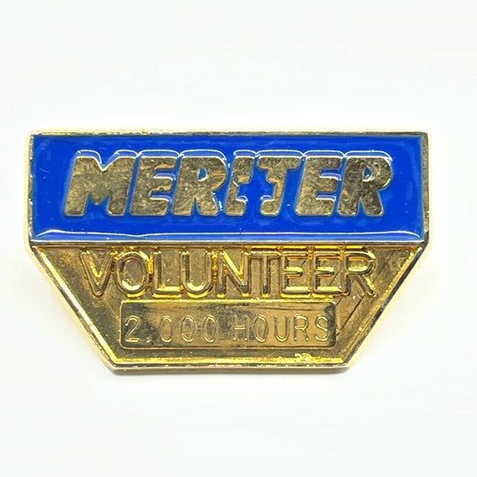 Vintage Meriter Volunteer 2000 Hours Pinback Button SD8