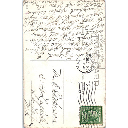 1909 Victorian Couple Navy Sailor Original Postcard P3-3