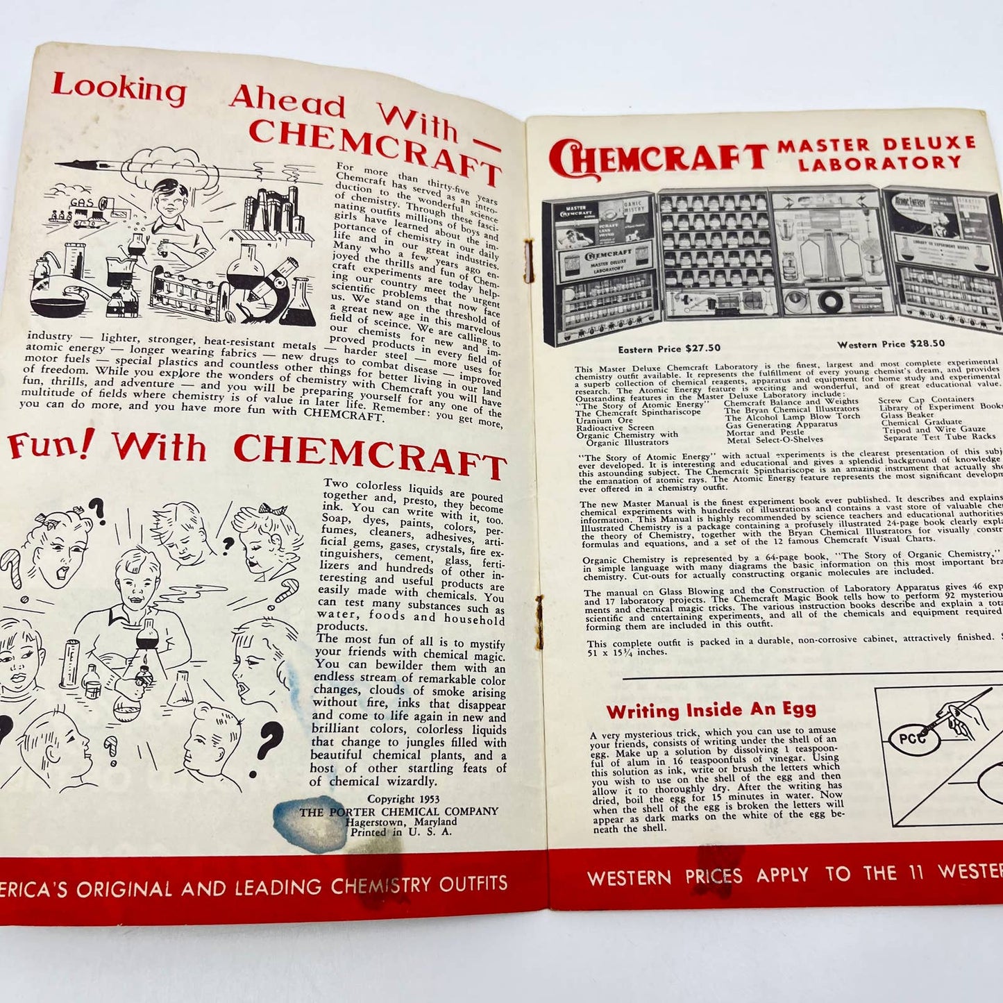 1953 Chemcraft ScienceCraft Microscope Chemistry Set Catalog TE4