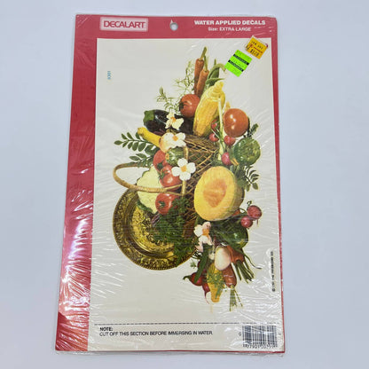 1981 NOS Decal Art Fruit and Vegetable Basket SEALED FL3