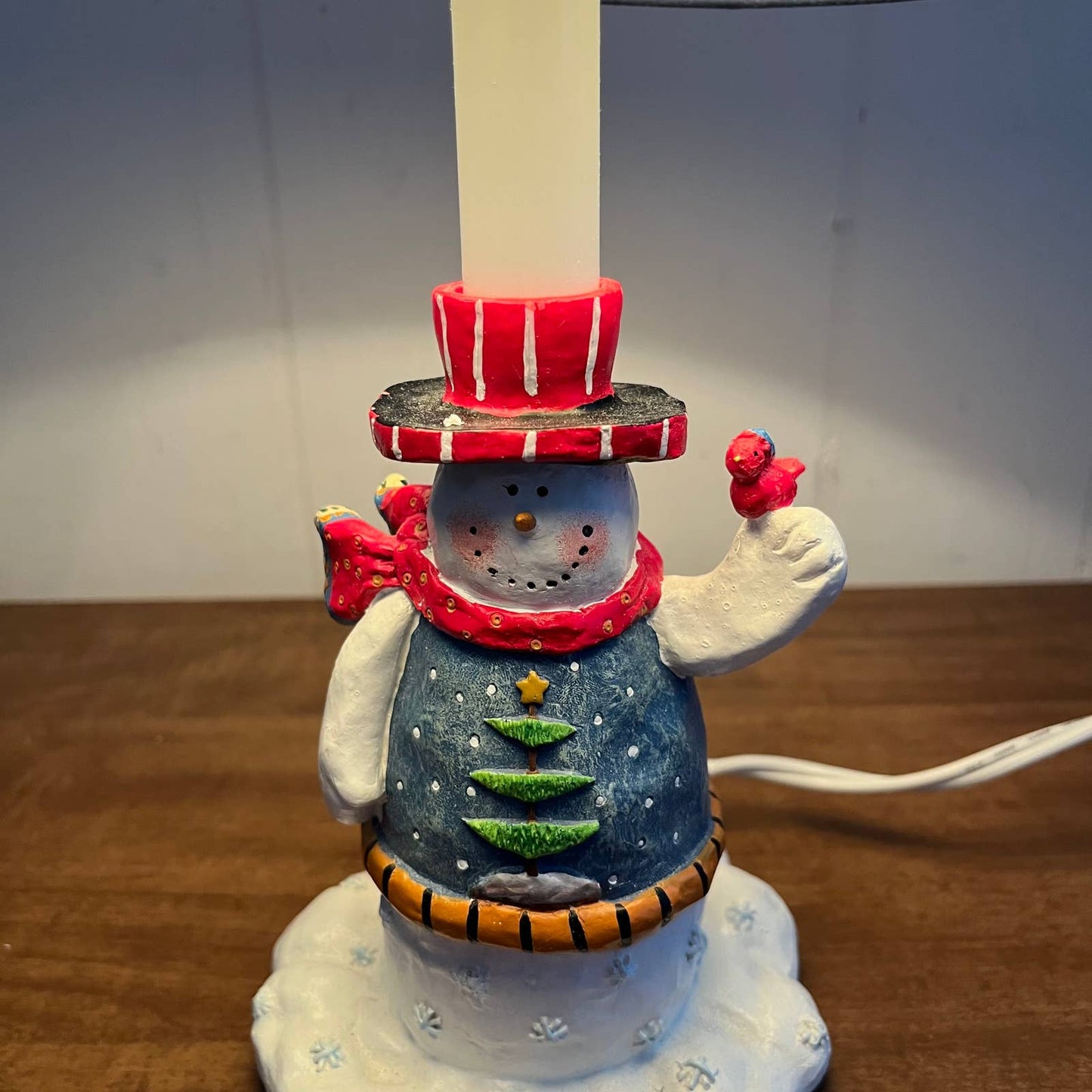Vintage Santa's Workbench Novelty Resin Lamp Light Frosty the Snowman in box