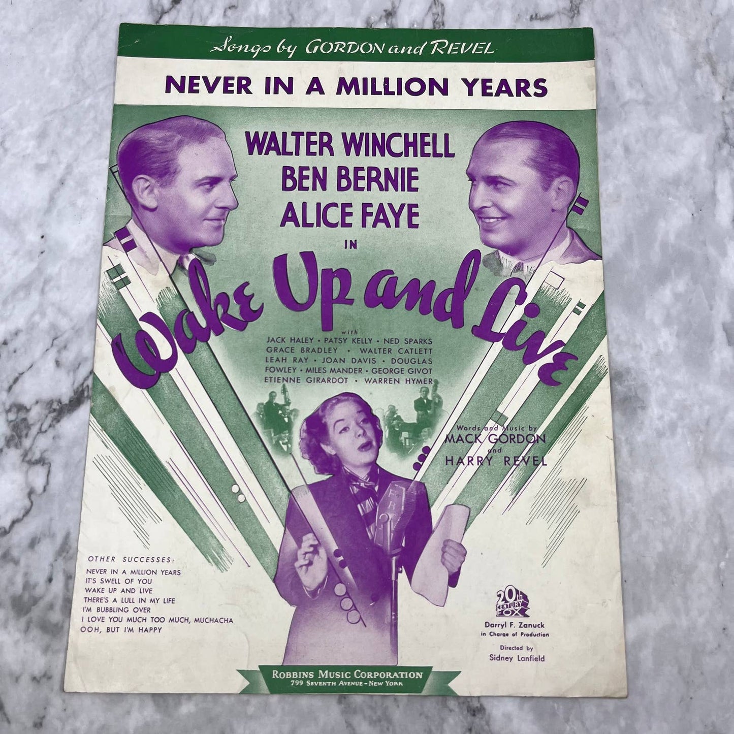 1937 Never in a Million Years - Wake Up and Live Sheet Music Mark Gordon TH5