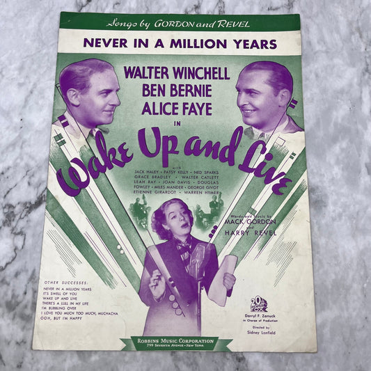 1937 Never in a Million Years - Wake Up and Live Sheet Music Mark Gordon V38