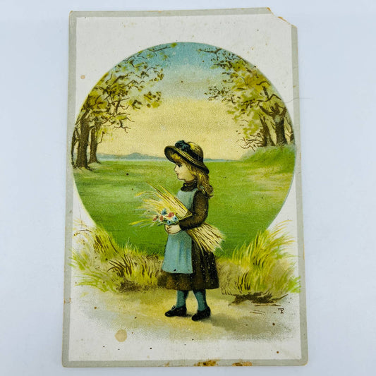 1890s Victorian Trade Card Jersey Coffee Dayton OH Adorable Young Girl AA2