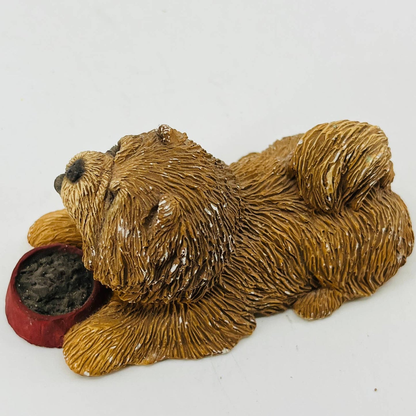 Vintage Chow Chow Dog Figurine Hand Painted Ceramic 4” SA5