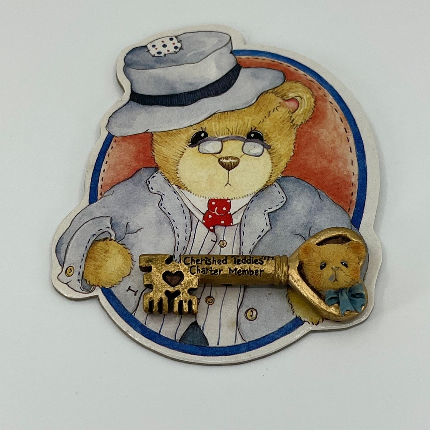 Cherished Teddies Club Member 1994 Enesco Darling Resin 1.5” Pin NEW On Card SA6