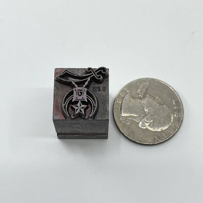 1920s Shriners Freemason Masonic Metal Stamp Typeset Print Block 3/4” SC7-4