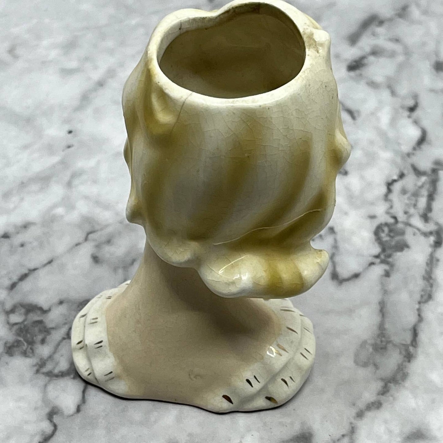 Vintage National Potteries Co Cleveland Japan 3.5” Mini Lady Head Vase TJ6