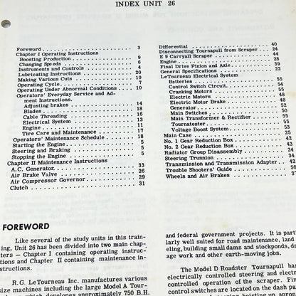 1950 Interstate Training Service Manual Unit 26 Model D Roadster Tournapull TF8