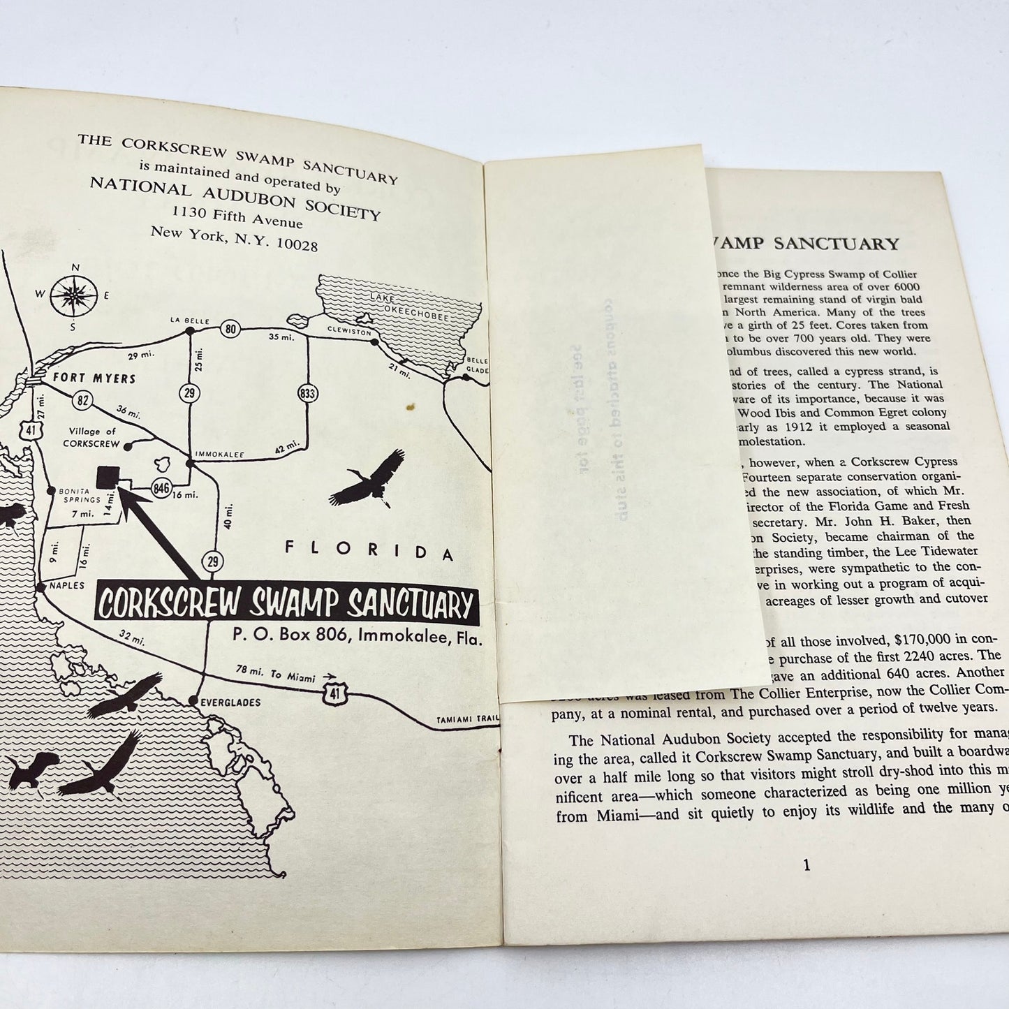 1966 Corkscrew Swamp Sanctuary Self Guided Tour of Boardwalk Immokalee FL L4-6