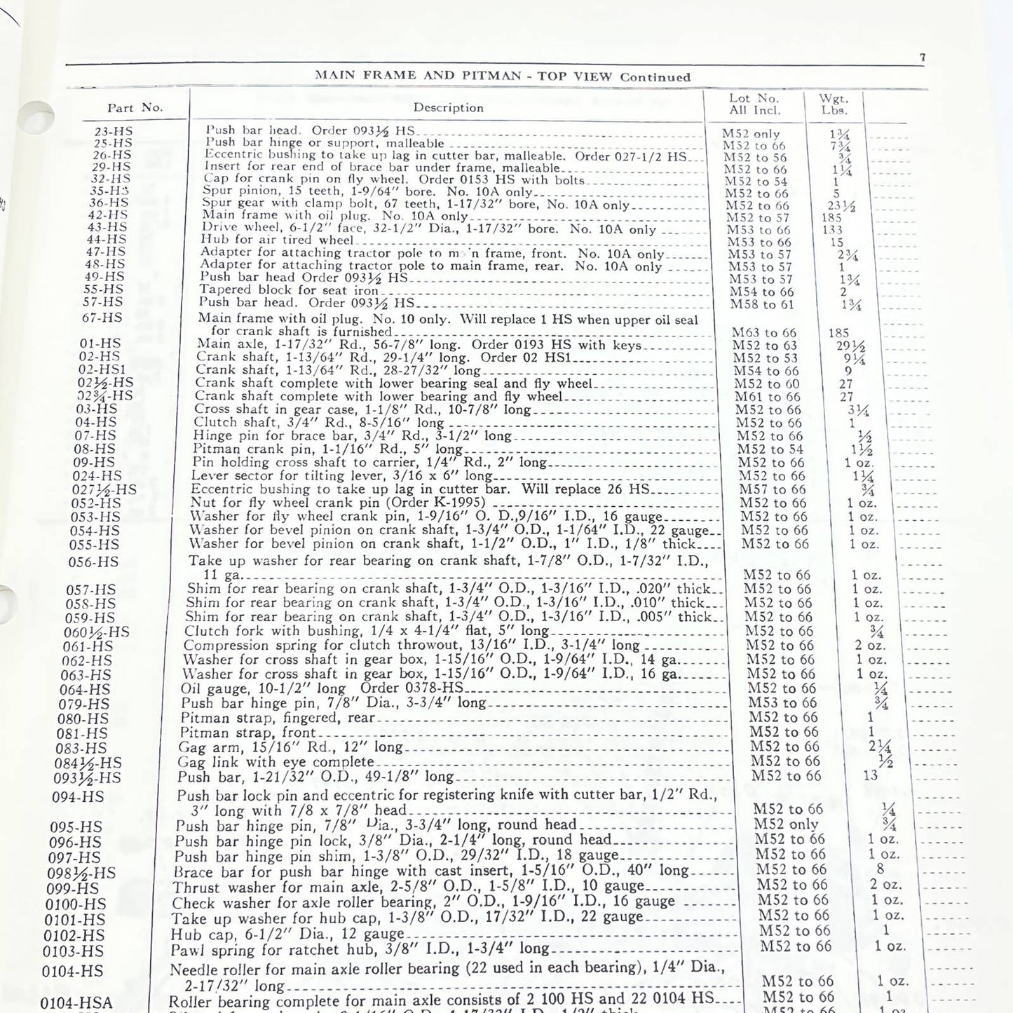 Original 1958 New Idea Repair List M-34 for Mowers 10 10A 20 30 30A 30AH 30B TB9