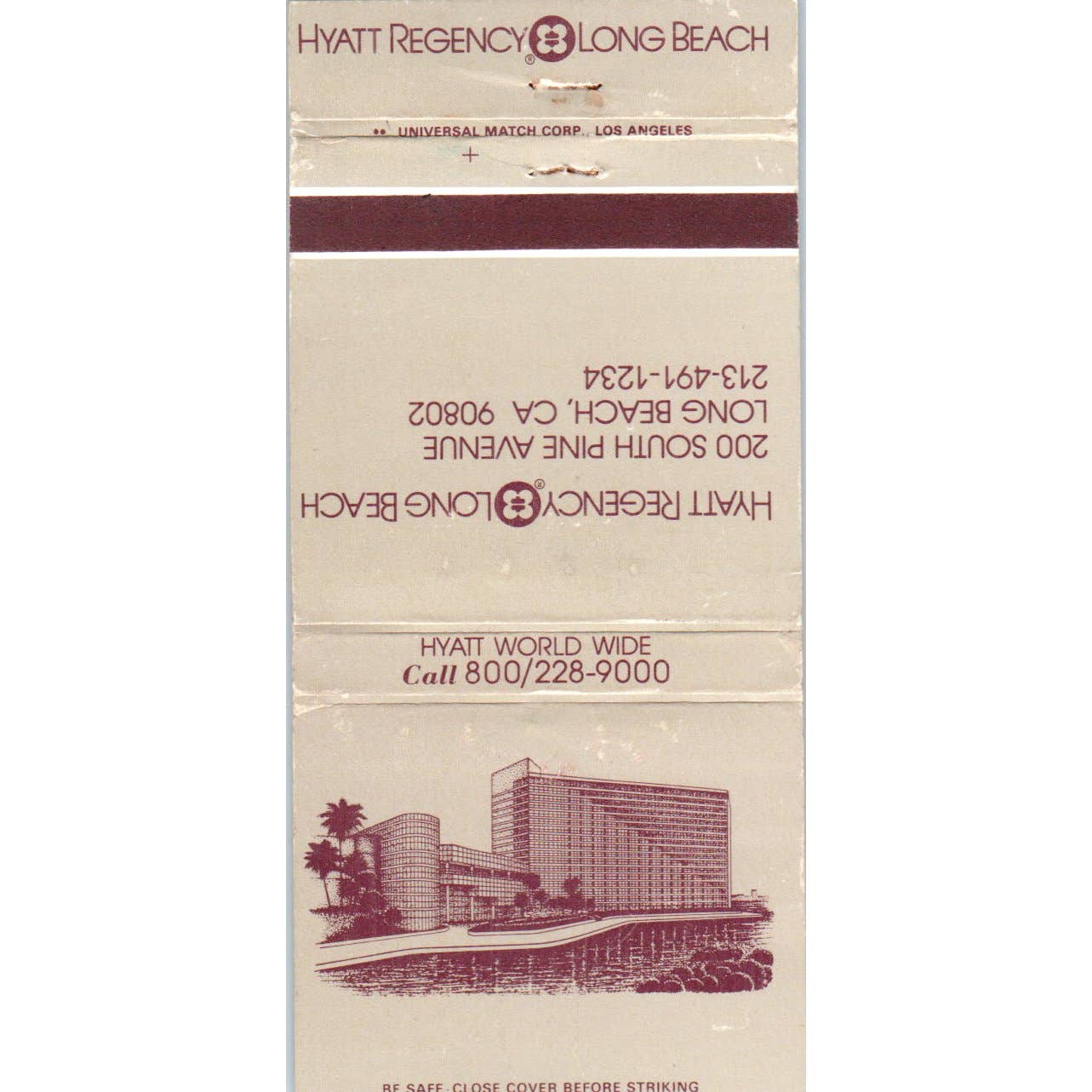 Hyatt Regency Long Beach CA Advertising Matchbook Cover SA1-M7