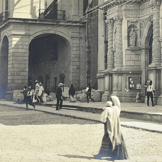 1903 Original Photo Residence of Bishop de Oca & Cathedral San Luis Potosi AC7