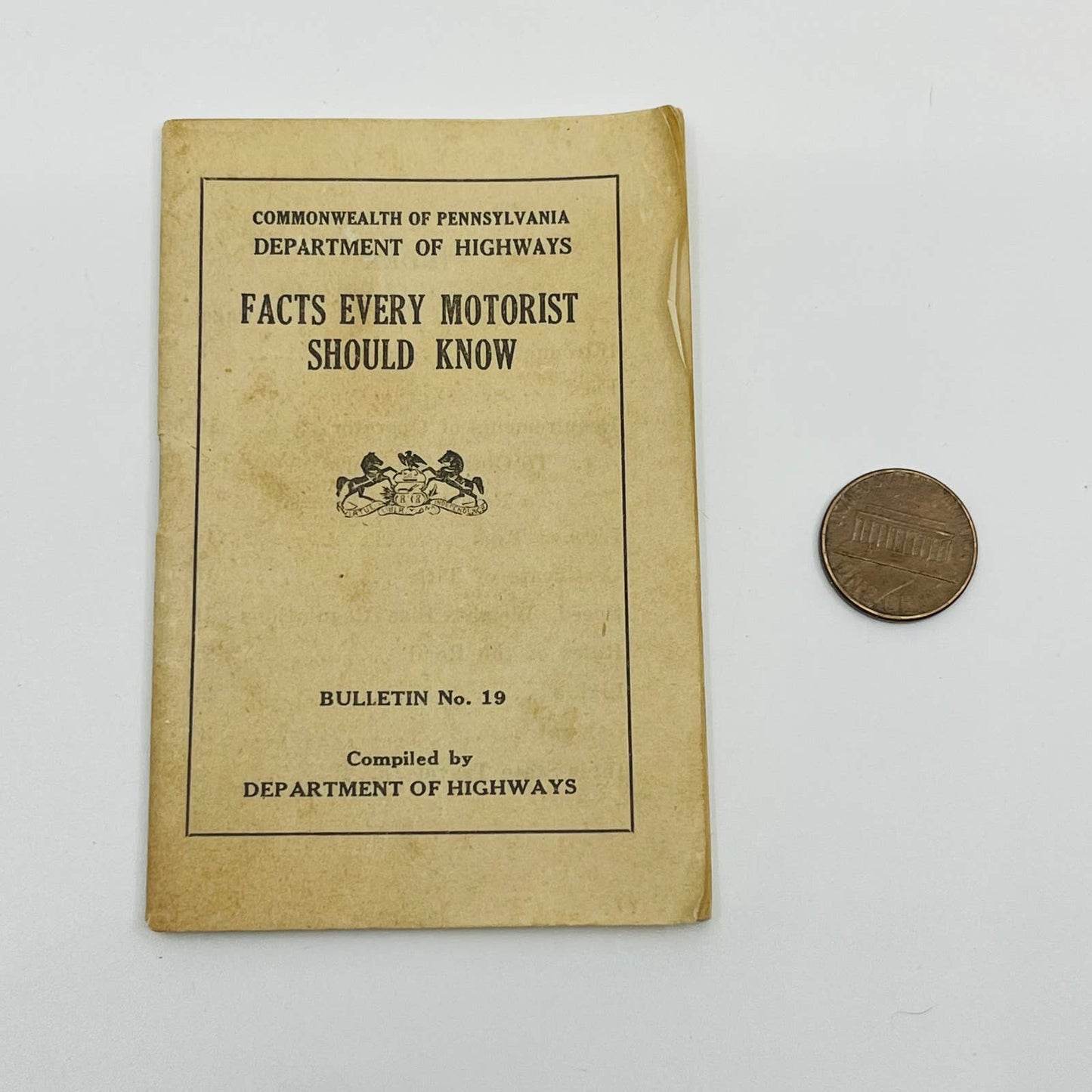 1925 Booklet Facts Every Motorist Should Know Commonwealth of Pennsylvania SC2