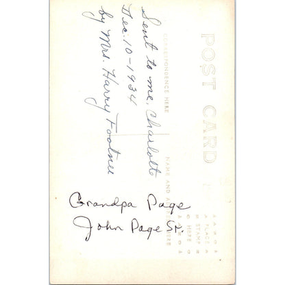 Grandpa John Page Sr. Portrait Original RPPC Real Photo Postcard PB1