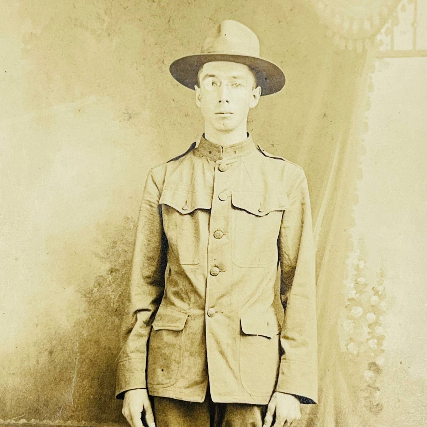 Early 1900s RPPC WWI US Army Military Serviceman Soldier Posing PA9