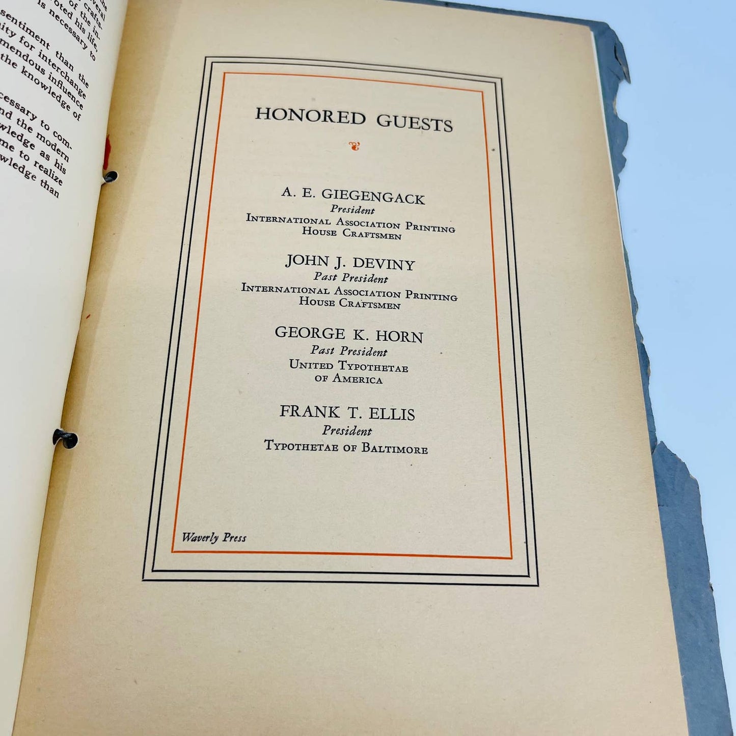 1928 Program The Baltimore Club of Printing House Craftsmen Ladies Night C10