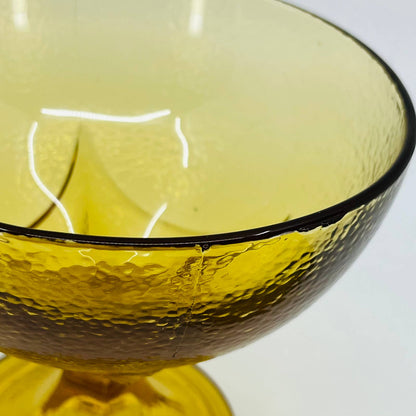 Art Deco Golden Honey Jeannette Textured Glass Candy Dish Compote 8x5.5 TD1