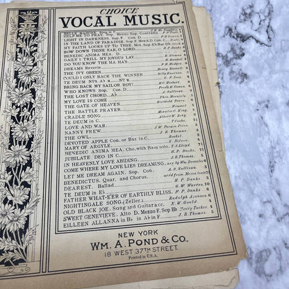 1885 Wm A Pond Sheet Music Yum-Yum Alex P. Brown Mikado Selections TJ4