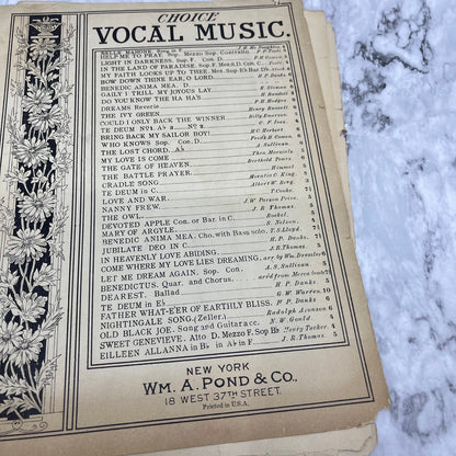1885 Wm A Pond Sheet Music Yum-Yum Alex P. Brown Mikado Selections V41-2