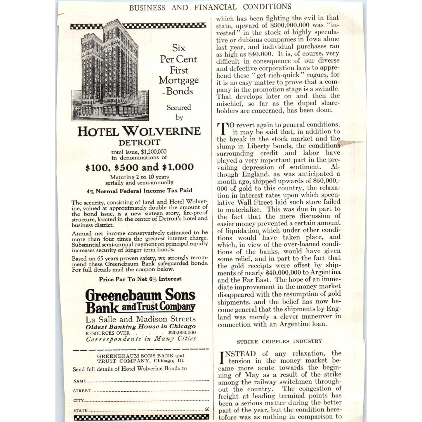 c1920 Harper's Magazine Ad - National Shawmut Bank of Boston TF6-1