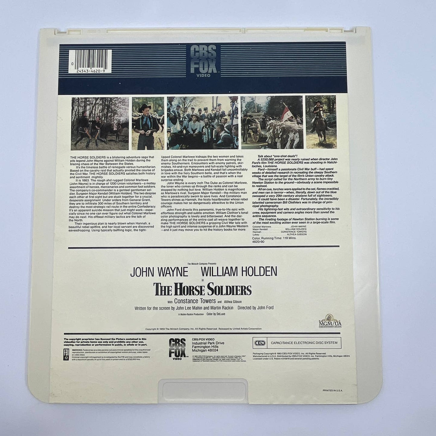 The Horse Soldiers - CED VideoDisc TG2