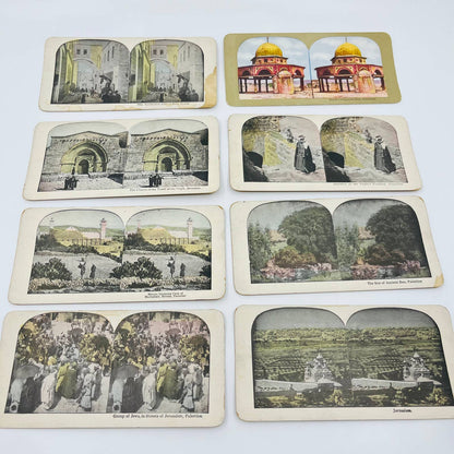 c1890 Lot of 8 Stereoview Cards Pictures PALESTINE JERUSALEM PRE-ISRAEL TA7-28