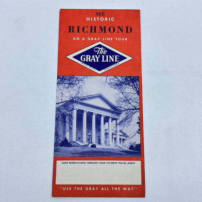 1958 The Gray Line Richmond Virginia Tourist Brochure AB2