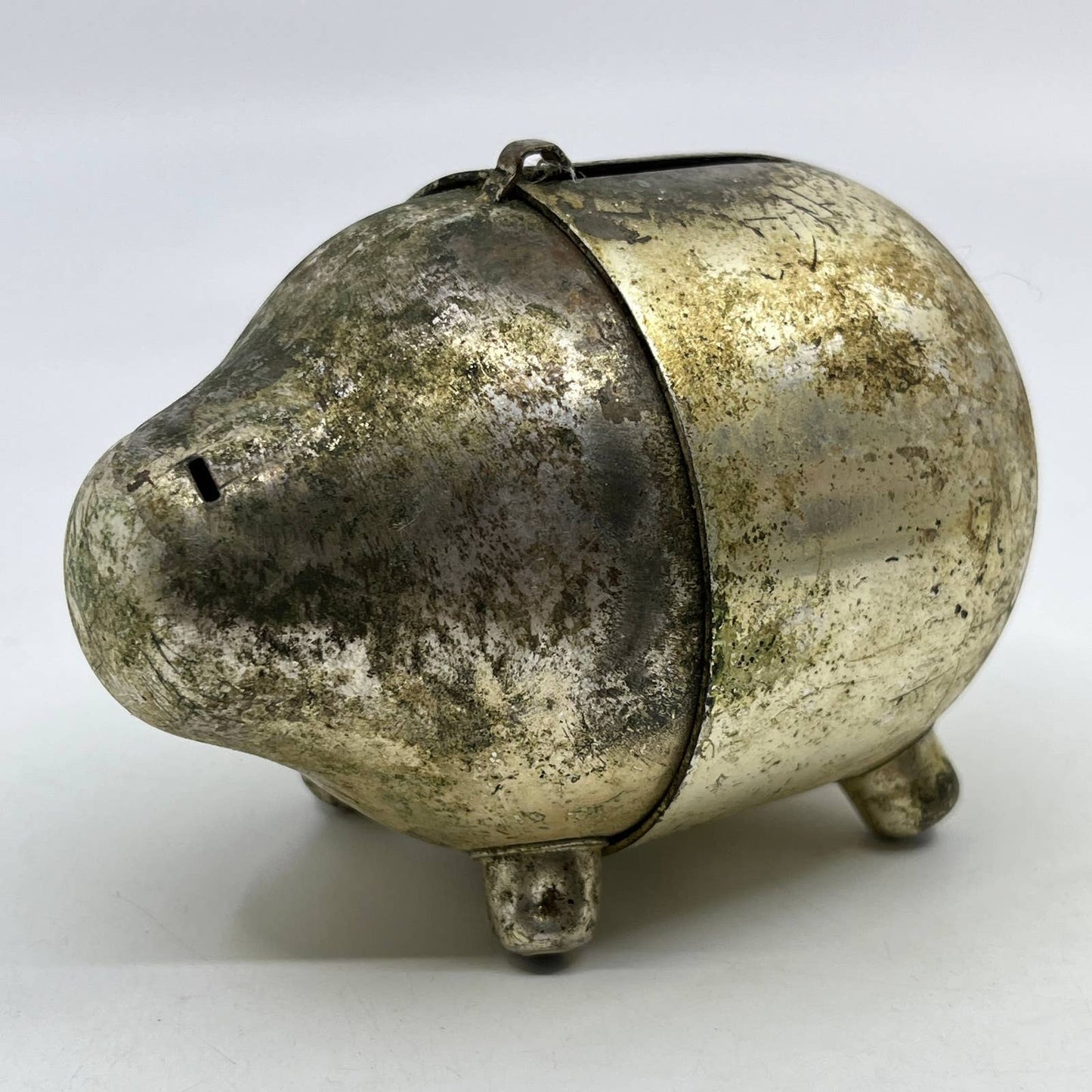 Vintage Napier Silver Plated Metal Piggy Coin Bank 4.5" TI2