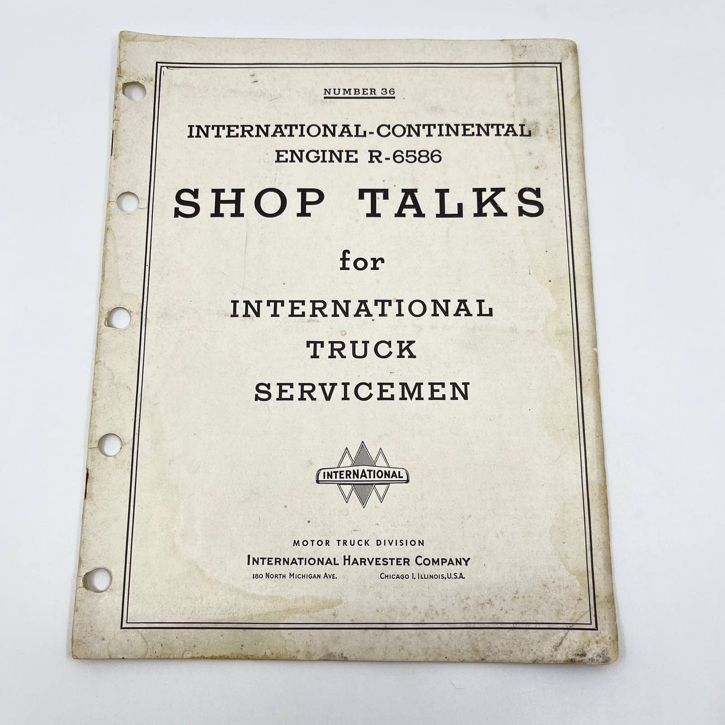 1940s Shop Talks for IH Truck Servicemen #36 Continental Engine R-6586 TF8-2