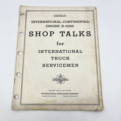 1940s Shop Talks for IH Truck Servicemen #36 Continental Engine R-6586 TF8-2