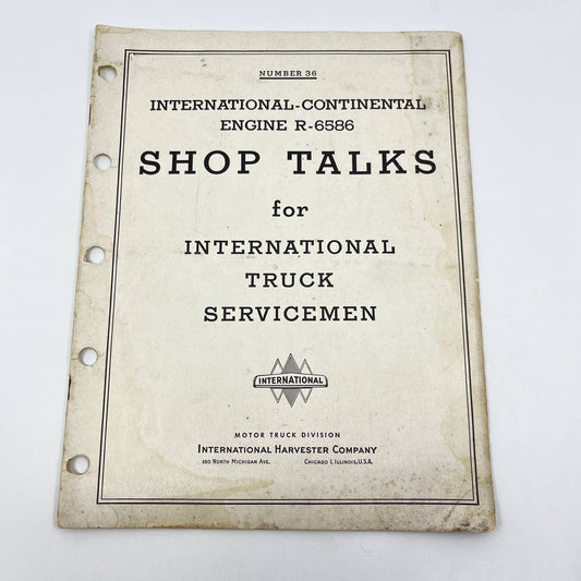 1940s Shop Talks for IH Truck Servicemen #36 Continental Engine R-6586 TF8-2