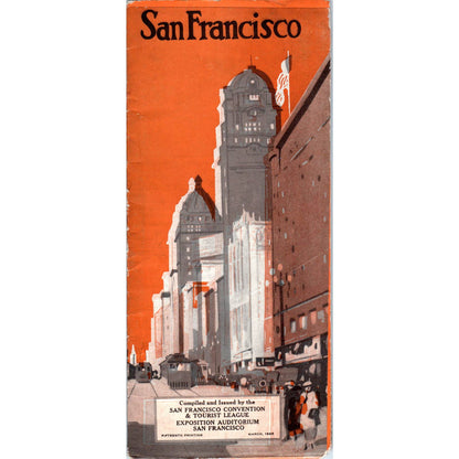 1925 San Francisco Tourist League Travel Guide Fold Out Travel Brochure SE3-4