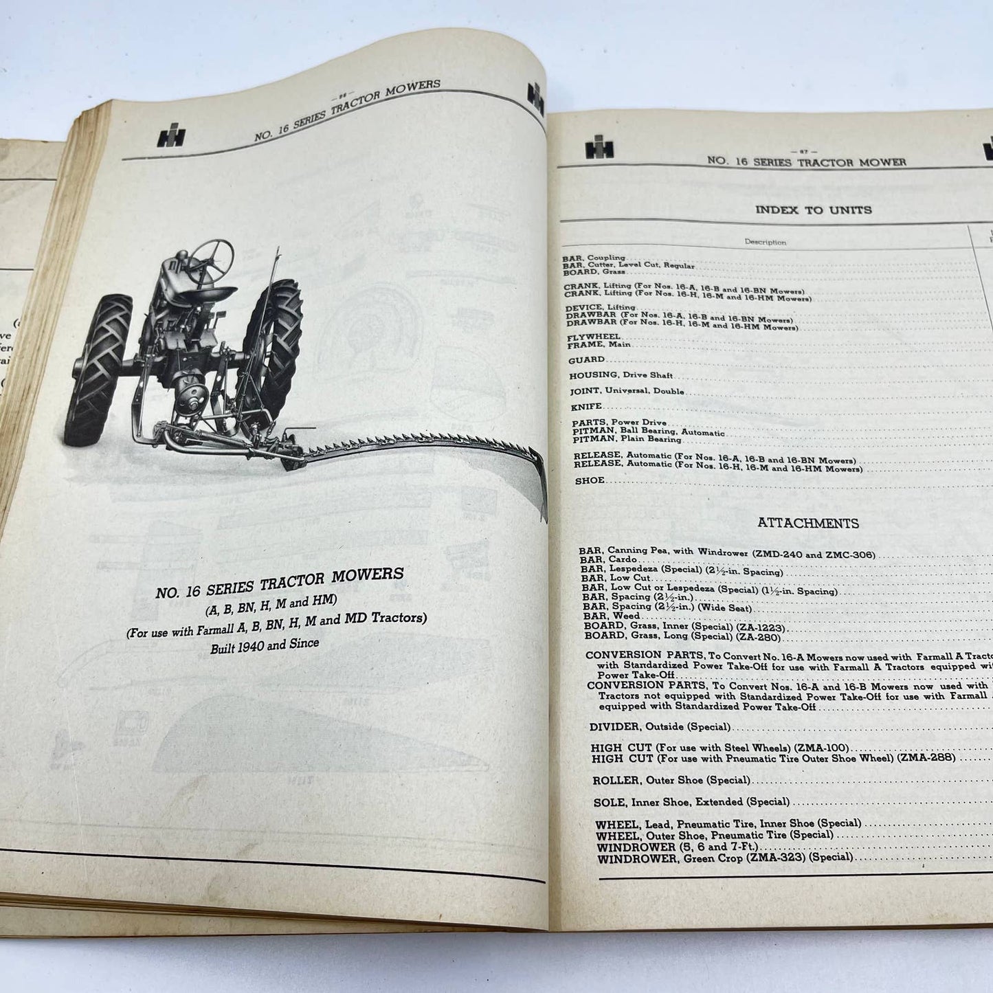 Original McCormick MR-2 Parts Catalog Mowers Knife and Tool Grinders IH TF8