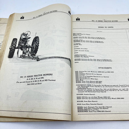 Original McCormick MR-2 Parts Catalog Mowers Knife and Tool Grinders IH TF8