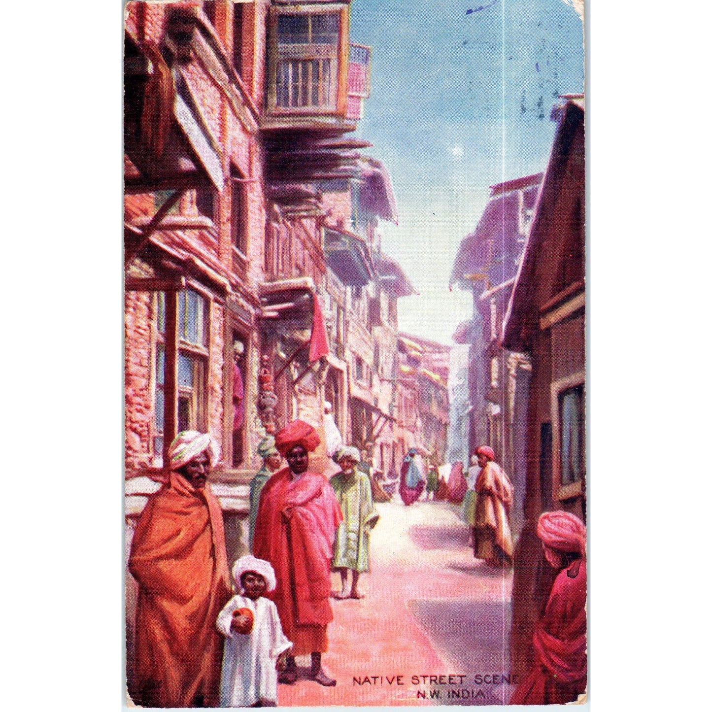 Street Scene in India 1912 Raphael Tuck Oilette Original Postcard TK1-P14