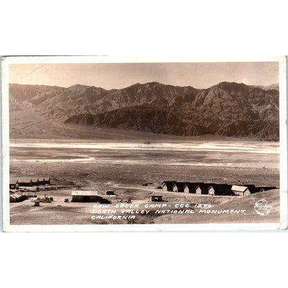 Vintage RPPC Postcard Cow Creek Camp CCC 1246 Death Valley Monument CA SF2