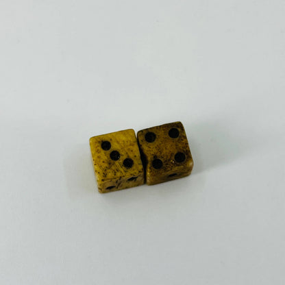 Antique Pair of Miniature Bone Dice 1/4” SB3