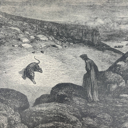 Original 1880s Gustave Dore Engraving Divine Comedy - Scarce the ascent FL4