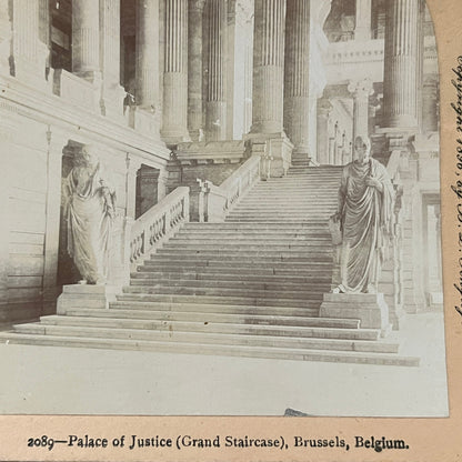 Palace of Justice Grand Staircase Brussels Belgium Antique Stereoview H2-6